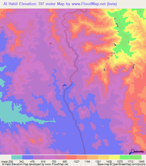 Al Habil,Saudi Arabia Elevation Map