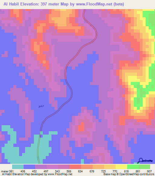 Al Habil,Saudi Arabia Elevation Map