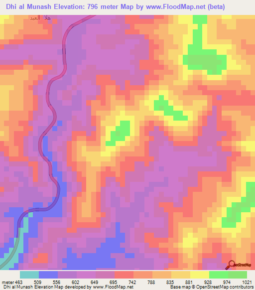 Dhi al Munash,Saudi Arabia Elevation Map