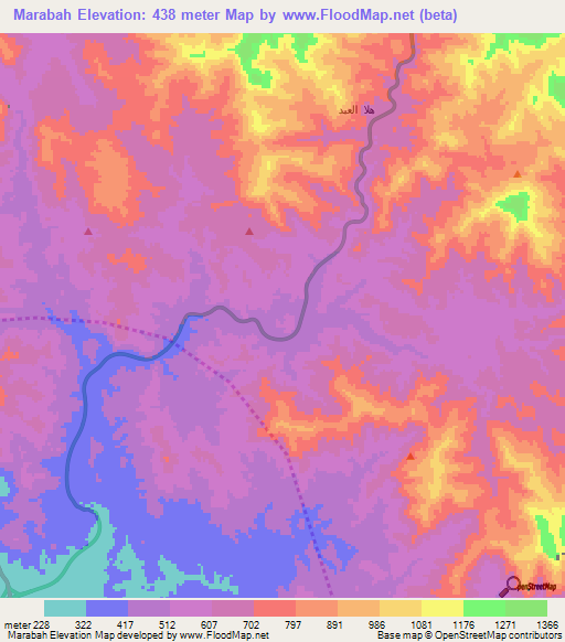 Marabah,Saudi Arabia Elevation Map