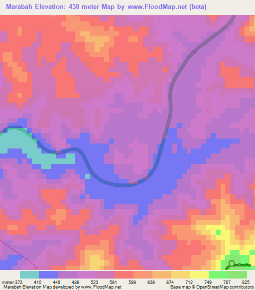 Marabah,Saudi Arabia Elevation Map