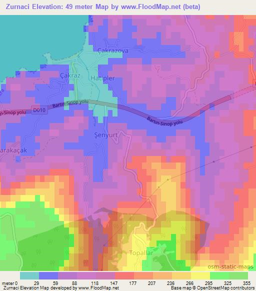 Zurnaci,Turkey Elevation Map