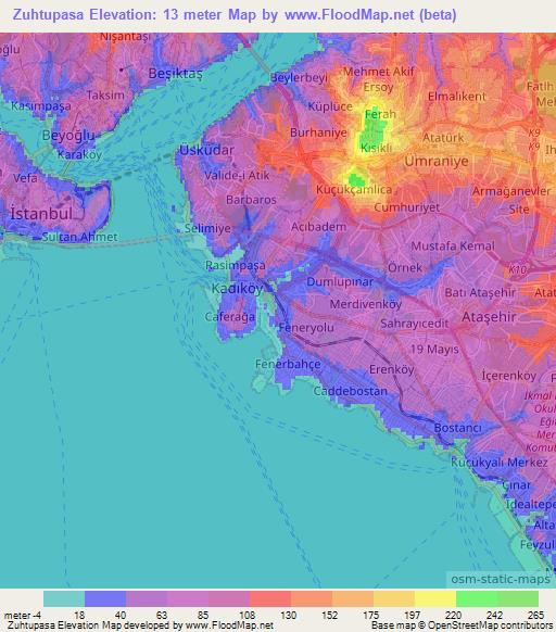 Zuhtupasa,Turkey Elevation Map