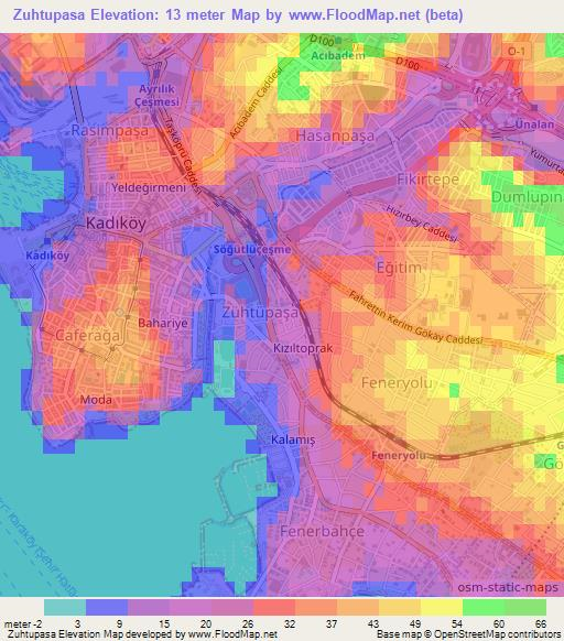 Zuhtupasa,Turkey Elevation Map