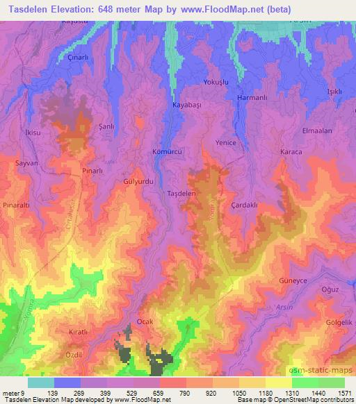 Tasdelen,Turkey Elevation Map