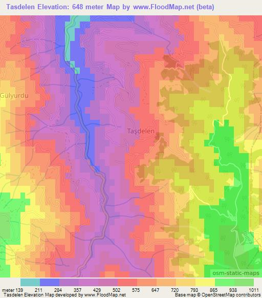 Tasdelen,Turkey Elevation Map