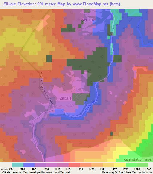 Zilkale,Turkey Elevation Map