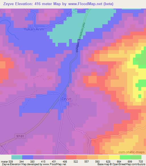 Zeyve,Turkey Elevation Map