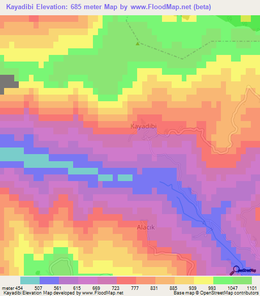 Kayadibi,Turkey Elevation Map