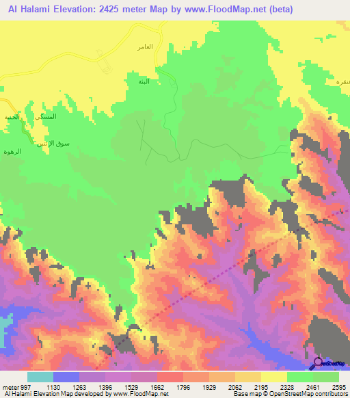 Al Halami,Saudi Arabia Elevation Map