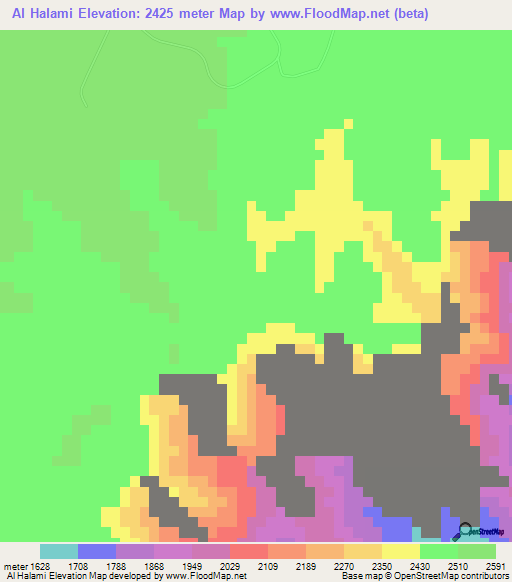 Al Halami,Saudi Arabia Elevation Map