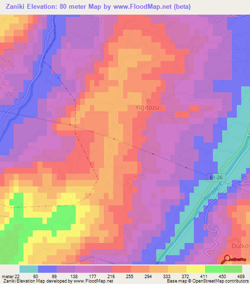 Zaniki,Turkey Elevation Map