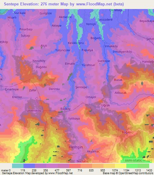 Sentepe,Turkey Elevation Map