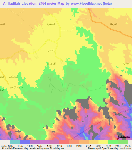 Al Hadilah,Saudi Arabia Elevation Map