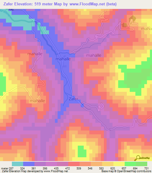 Zafer,Turkey Elevation Map