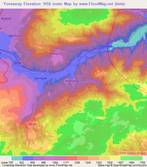 Yuvasaray,Turkey Elevation Map