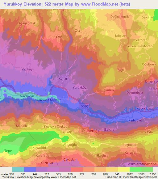 Yurukkoy,Turkey Elevation Map