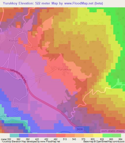 Yurukkoy,Turkey Elevation Map