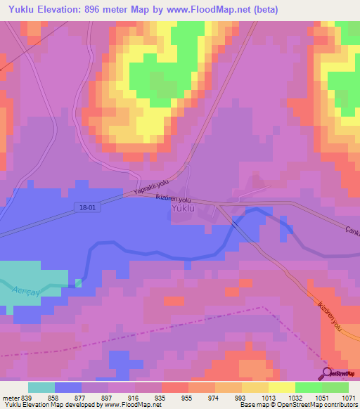 Yuklu,Turkey Elevation Map