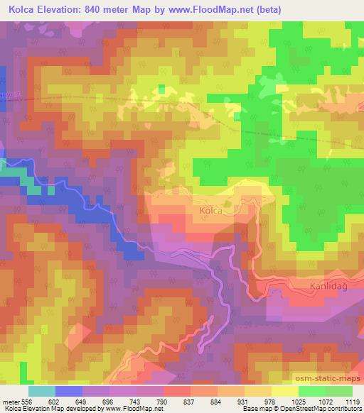 Kolca,Turkey Elevation Map