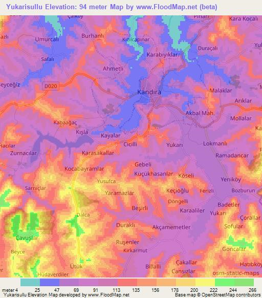 Yukarisullu,Turkey Elevation Map