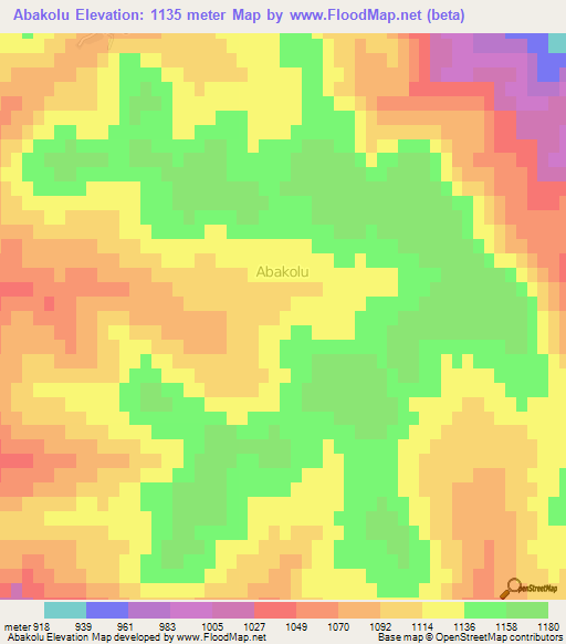 Abakolu,Turkey Elevation Map