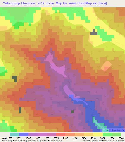 Yukarigurp,Turkey Elevation Map