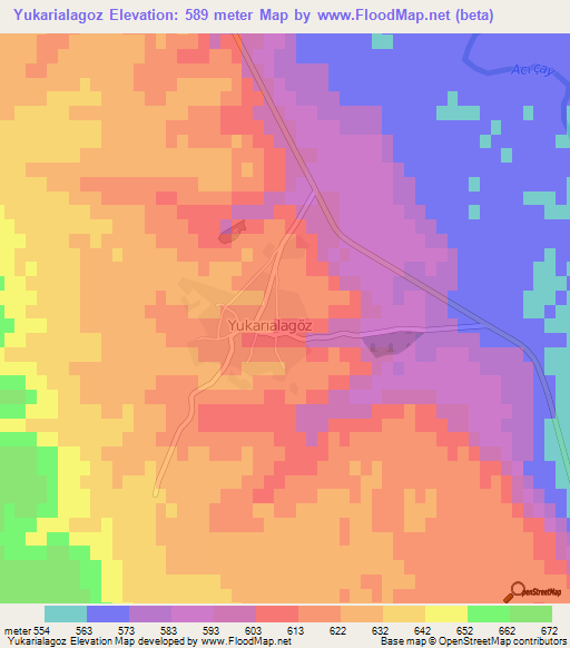 Yukarialagoz,Turkey Elevation Map