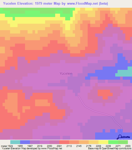 Yucelen,Turkey Elevation Map