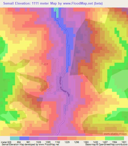 Semail,Turkey Elevation Map