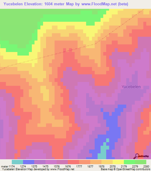 Yucebelen,Turkey Elevation Map