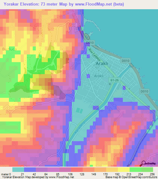 Yorakar,Turkey Elevation Map