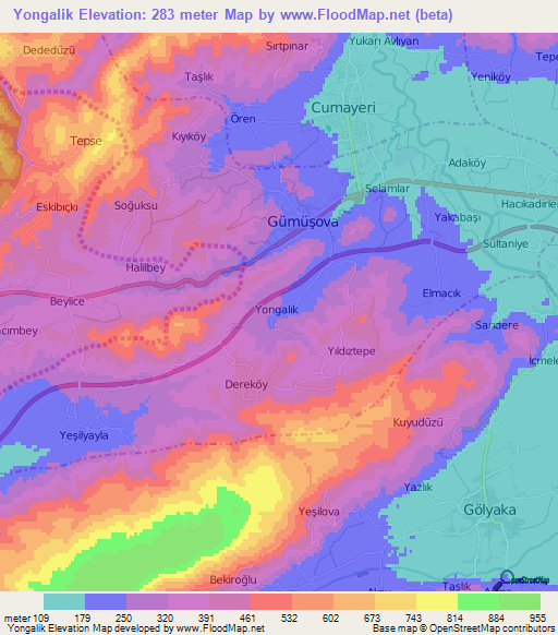 Yongalik,Turkey Elevation Map