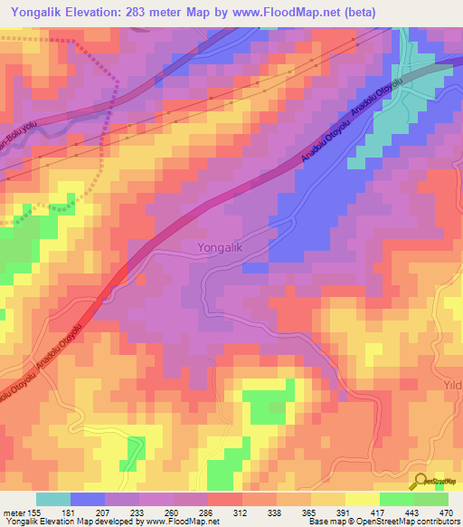 Yongalik,Turkey Elevation Map