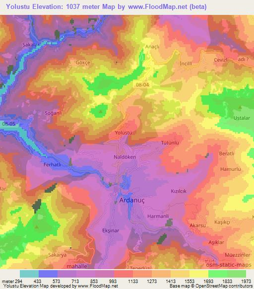 Yolustu,Turkey Elevation Map