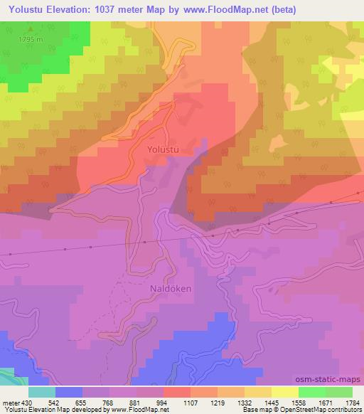 Yolustu,Turkey Elevation Map