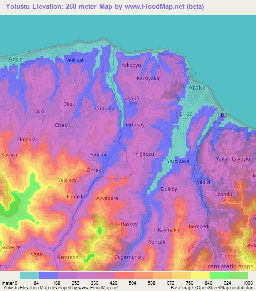 Yolustu,Turkey Elevation Map