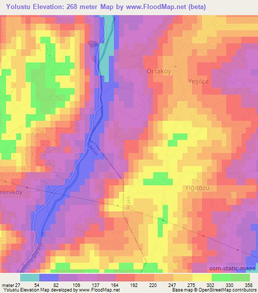 Yolustu,Turkey Elevation Map