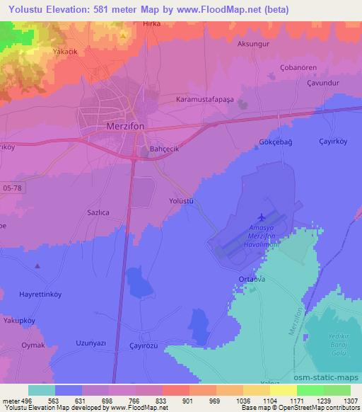 Yolustu,Turkey Elevation Map