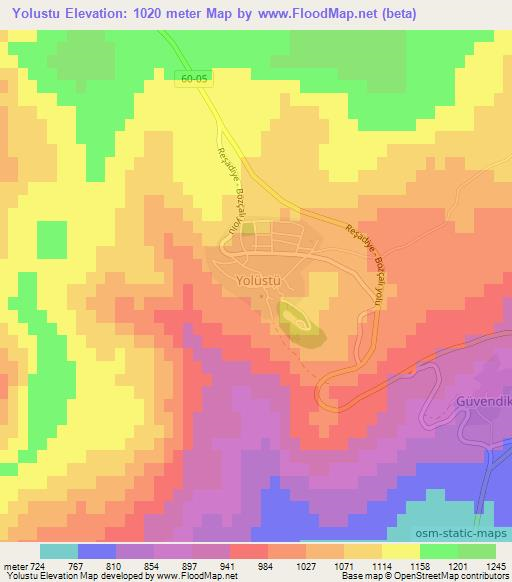 Yolustu,Turkey Elevation Map