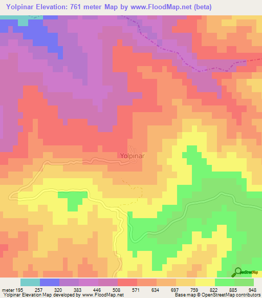 Yolpinar,Turkey Elevation Map