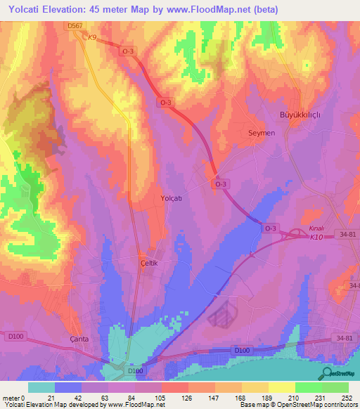 Yolcati,Turkey Elevation Map