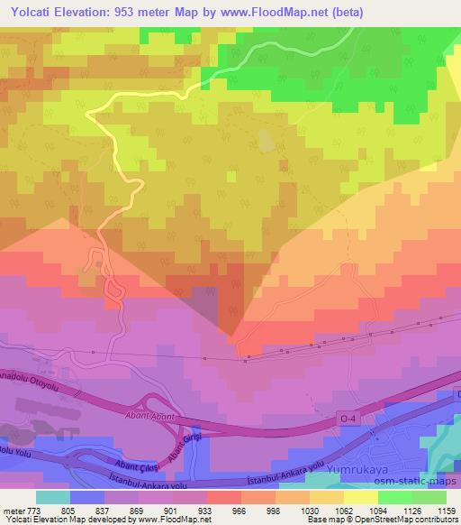 Yolcati,Turkey Elevation Map