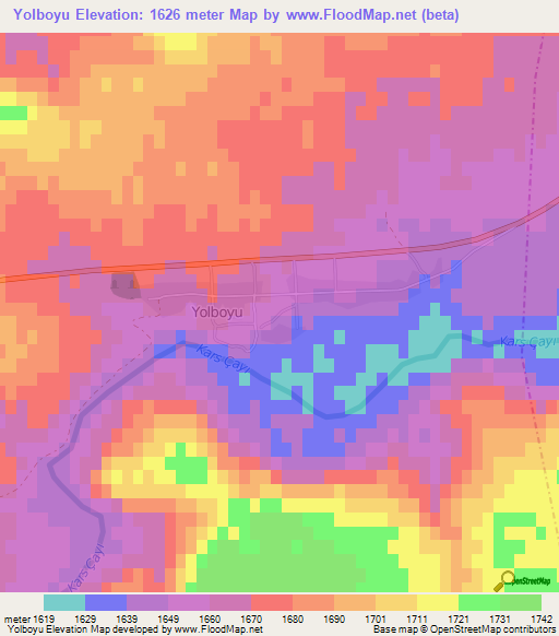 Yolboyu,Turkey Elevation Map