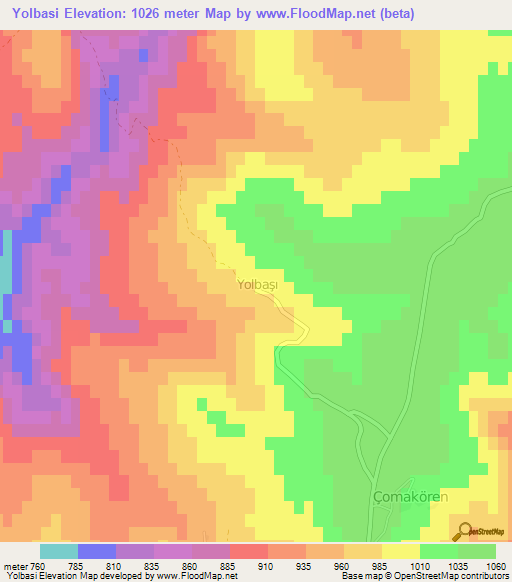 Yolbasi,Turkey Elevation Map