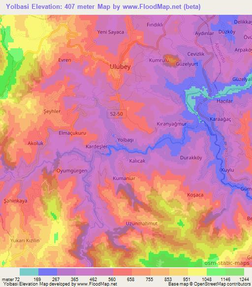 Yolbasi,Turkey Elevation Map