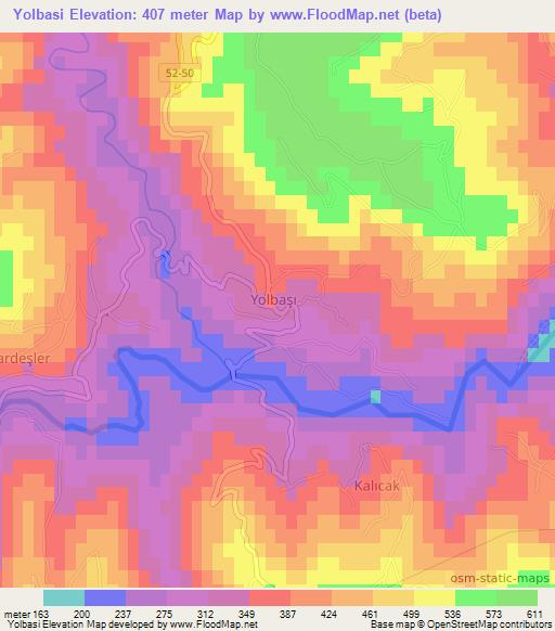 Yolbasi,Turkey Elevation Map