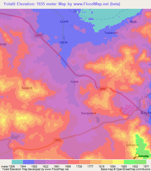 Yolalti,Turkey Elevation Map