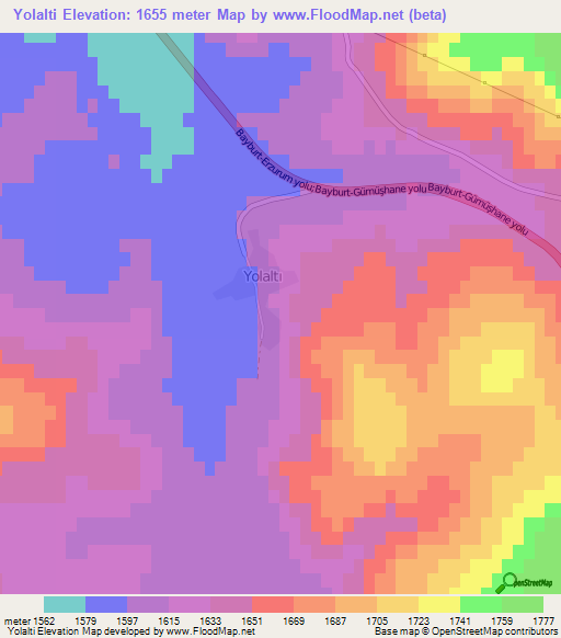 Yolalti,Turkey Elevation Map