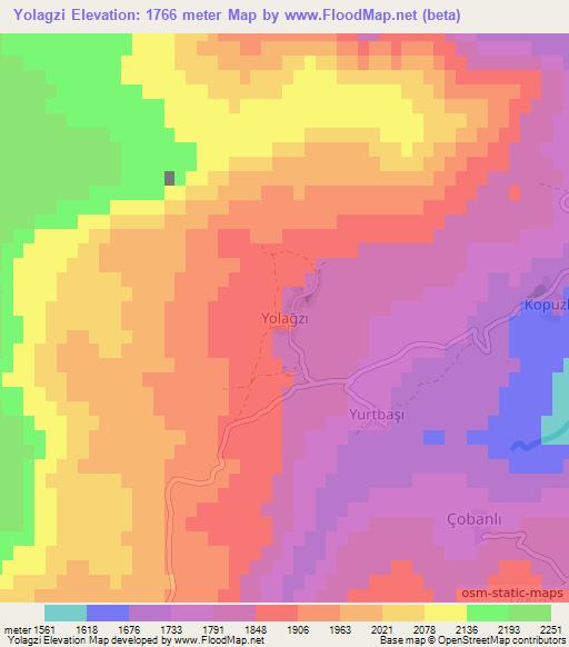 Yolagzi,Turkey Elevation Map